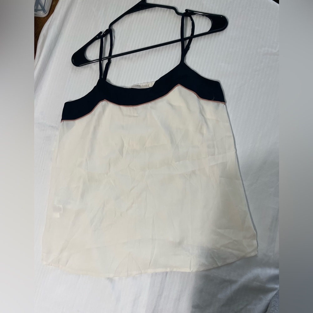 LOFT Black and Cream Top